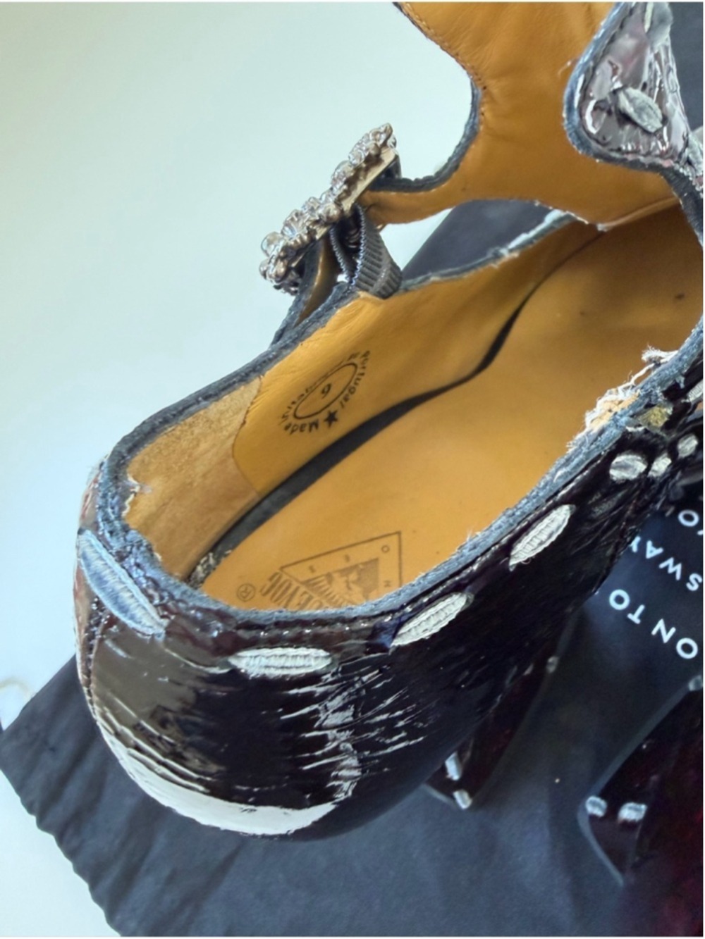 John Fluevog MEGA MUNSTER CLIQUE PLATFORM T-STRAP HEEL size 9 - Picture 7 of 11